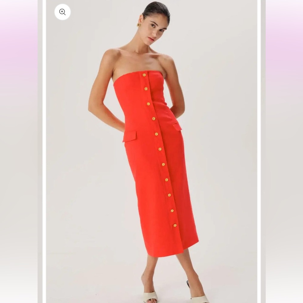 NWT Ronny kobo rose red midi dress